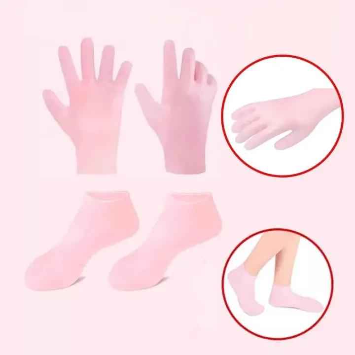 1 Set Silicone Moisturizing Socks & 1 Gloves Set Foot Skin Anti Cracking - Zmhud