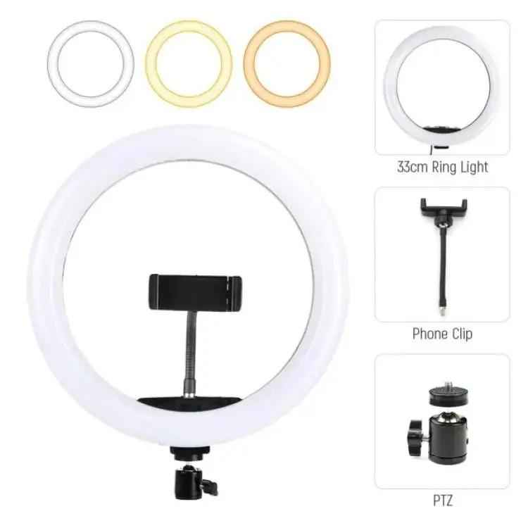 26 CM selfie LED Ring Light With Ball Head Mobile Holder 3 Colour Brightness with Dimm full option - Zmhud