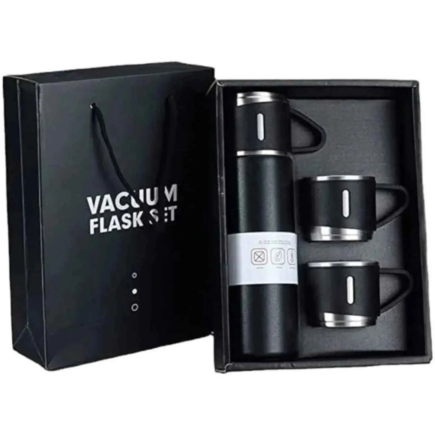 3 Cup 500ML Double-Layer Stainless Steel Vacuum Flask Set | Hot & Cold | Travel Thermos Zmhud