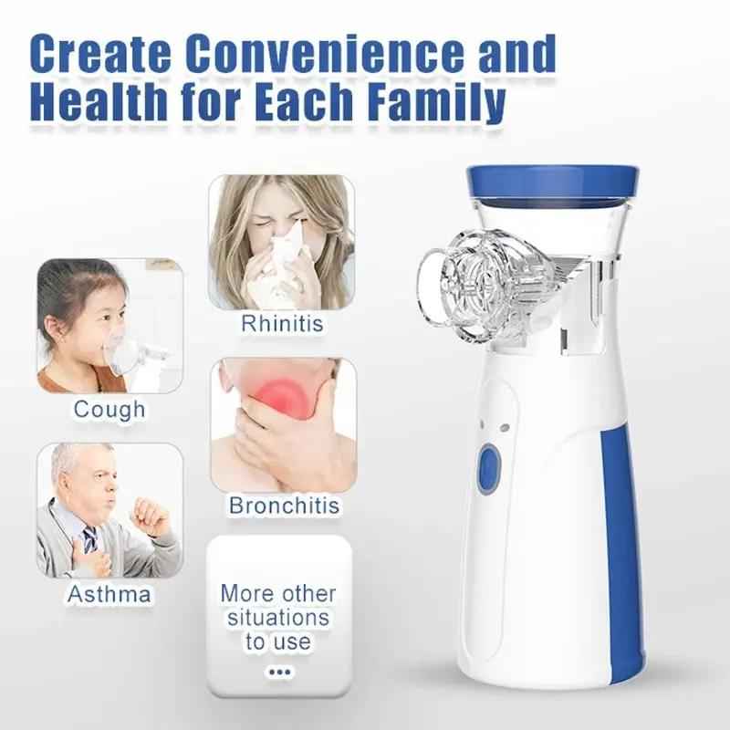 Portable Rechargeable Nebulizer Machine Asthma Inhaler 0.5L for Kids and Adults Zmhud