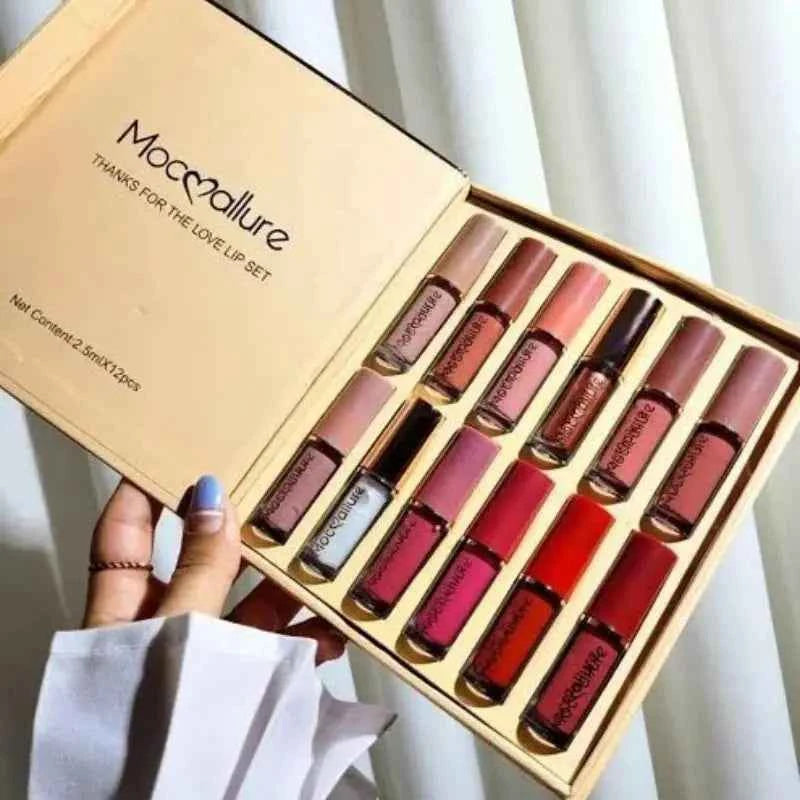 12 Pcs Mocallure Matte Liquid Lipstick Set | High-Pigment, Waterproof & Long-Lasting Zmhud