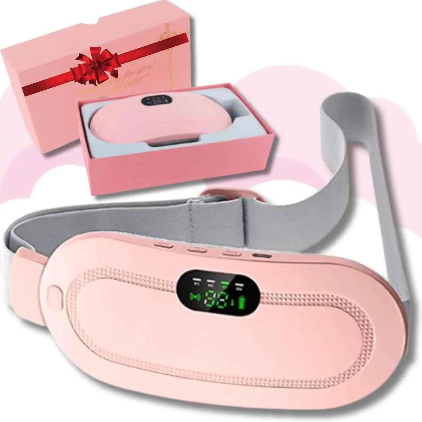Digital Period Heating Pad & Vibrating Belt | 3 Heat Levels, 4 Massage Modes – Fast Relief for Menstrual Cramps Zmhud