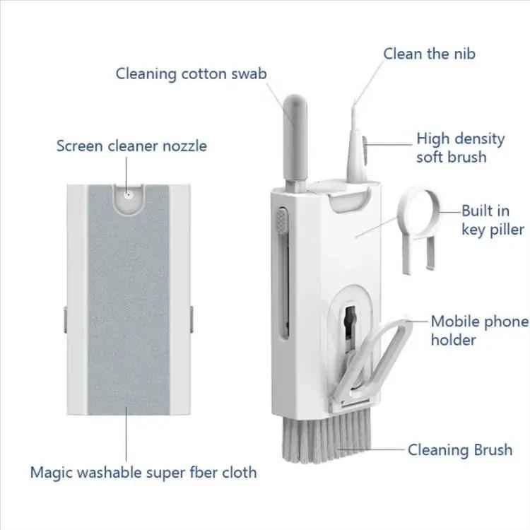 8In1 Computer Keyboard Cleaner Brush Kit Earphone Cleaning Pen for Headset Phone Cleaning Tools Black - Zmhud