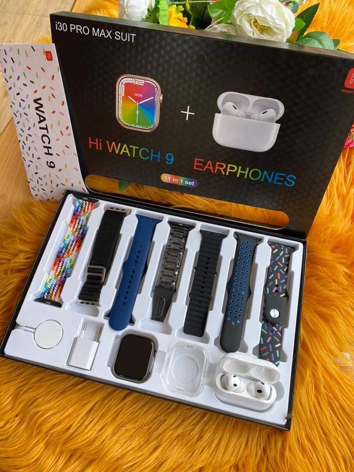 i30 Pro Max Suit Smart Watch & Earbuds Combo | 11-in-1 Multifunctional Device Zmhud
