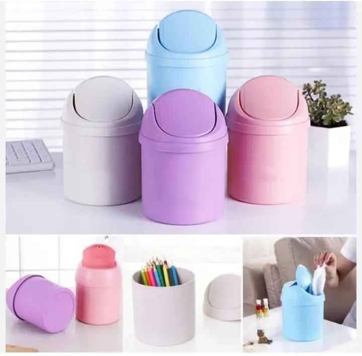 Mini Dustbin Desktop Table small bin Garbage Trash for Car Office Home Kitchen and Study Table - Zmhud
