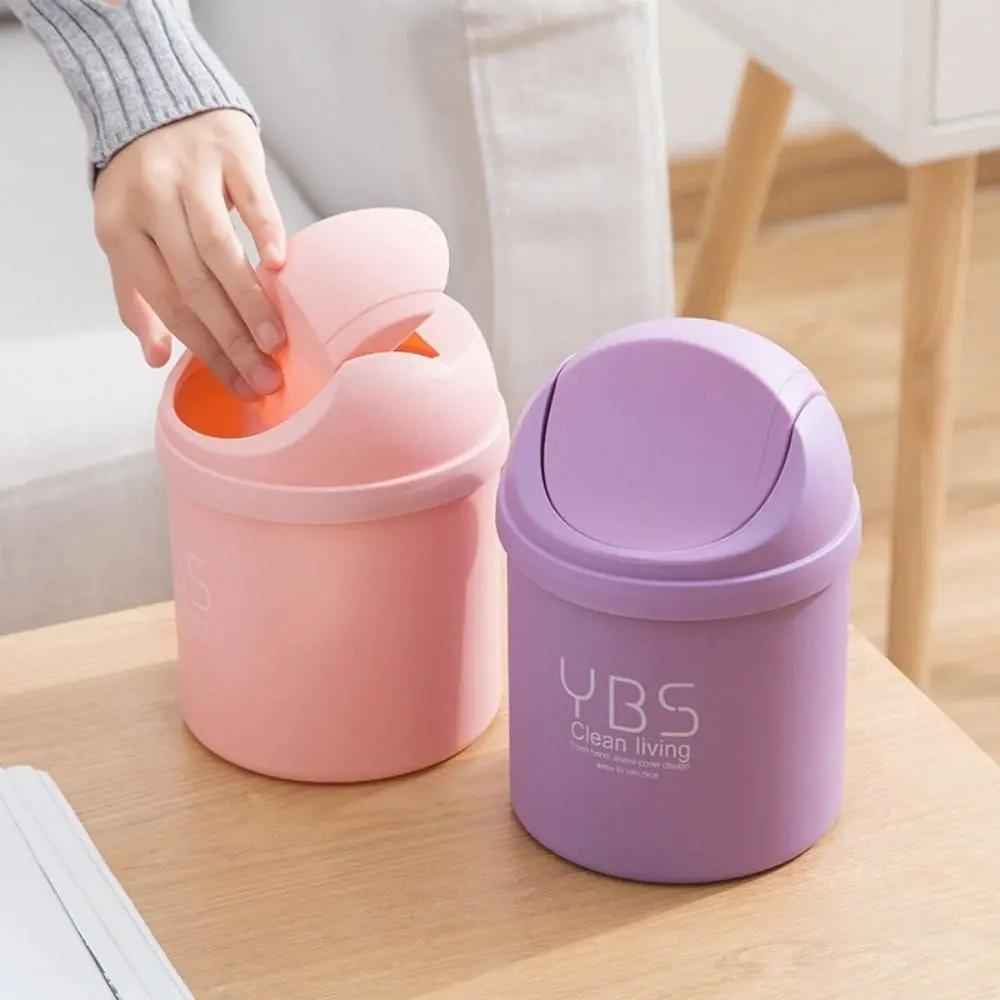 Mini Dustbin Desktop Table small bin Garbage Trash for Car Office Home Kitchen and Study Table - Zmhud