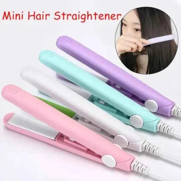 Mini Portable Ceramic Hair Straightener & Curler | Smooth, Silky, Frizz-Free Styling | Random Color Zmhud
