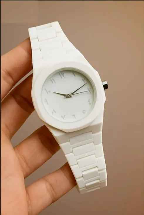 White Aura Wrist Watch Lightweight Fashion Watch with Butterfly Lock ClassicWatch - Zmhud