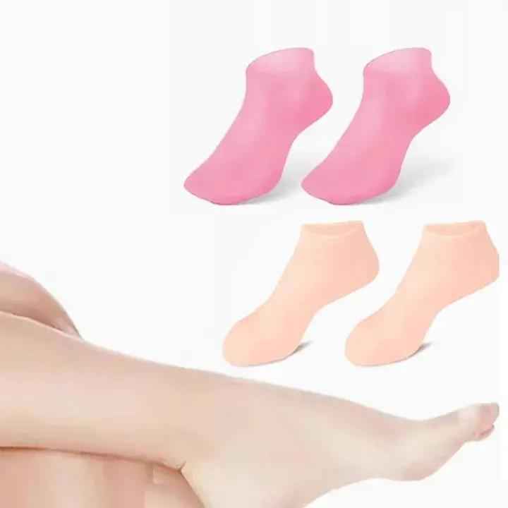 1 Set Silicone Moisturizing Socks & 1 Gloves Set Foot Skin Anti Cracking - Zmhud