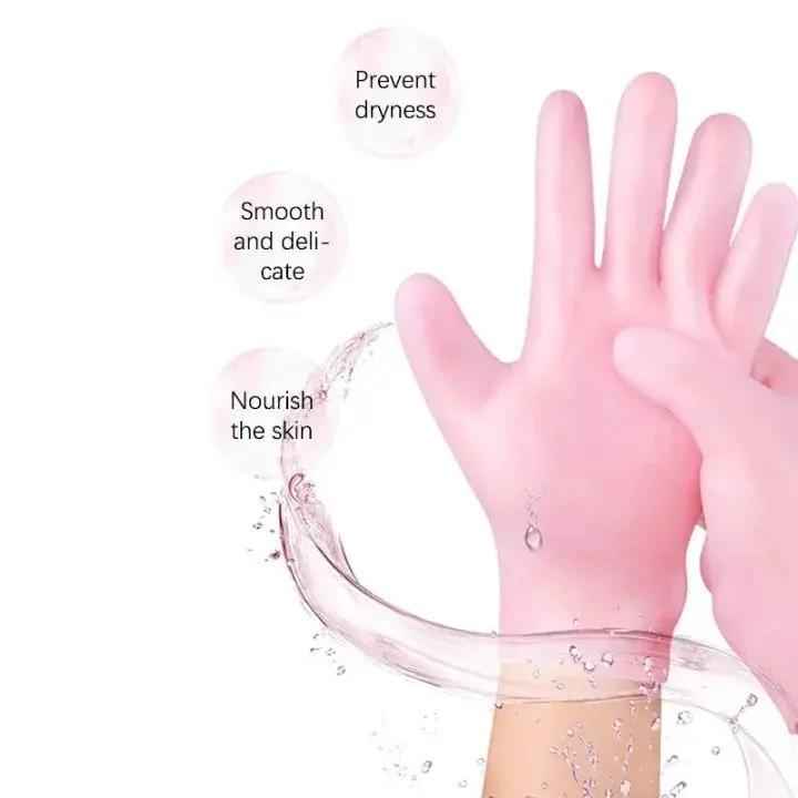 1 Set Silicone Moisturizing Socks & 1 Gloves Set Foot Skin Anti Cracking - Zmhud