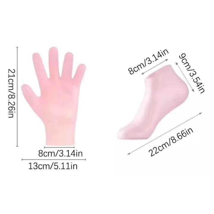 1 Set Silicone Moisturizing Socks & 1 Gloves Set Foot Skin Anti Cracking - Zmhud