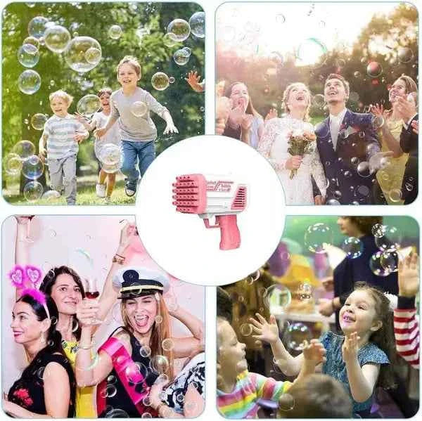 Bazooka Bubble Water Gun | Rechargeable Bubble Blaster Toy for Kids | Outdoor Fun Zmhud