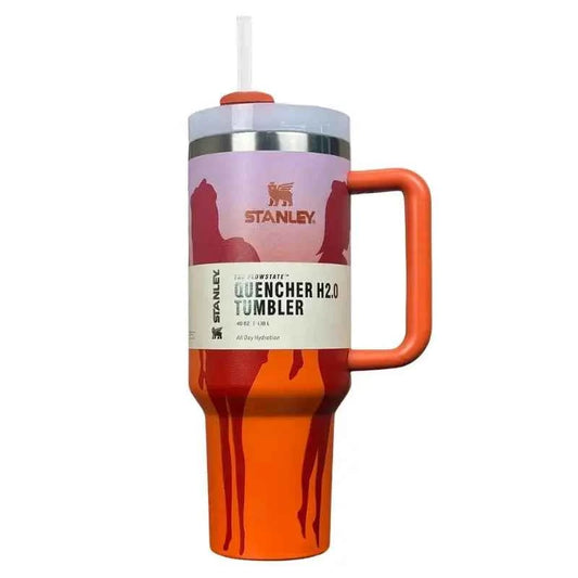 Orange Barbie Stanlay Tumbler | H2.0 Tumbler 1.18L Limited Edition Double Wall Vacuum Insulated Zmhud