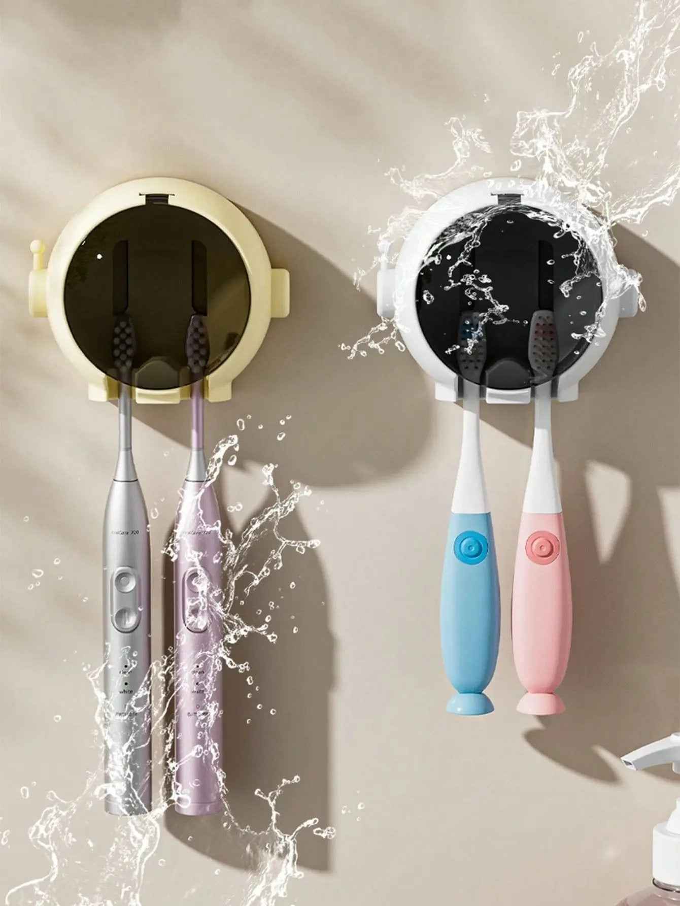 1pc Cute Astronaut Toothbrush Holder Astronaut Shaped Drill Free Bathroom Wall Mounted Toothbrush Organizer Holder For Home - Zmhud