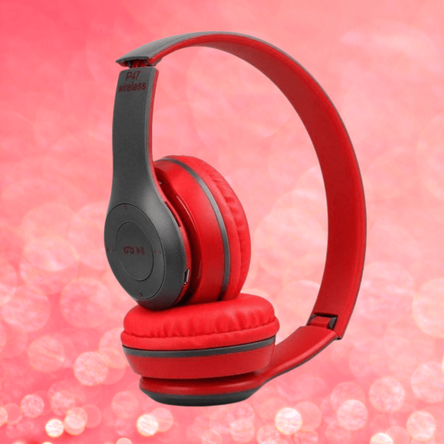 P47 Wireless Headphones | Bluetooth Foldable Headset with Microphone Support FM Radio TF for PC TV Smart Phones & Tablets Zmhud