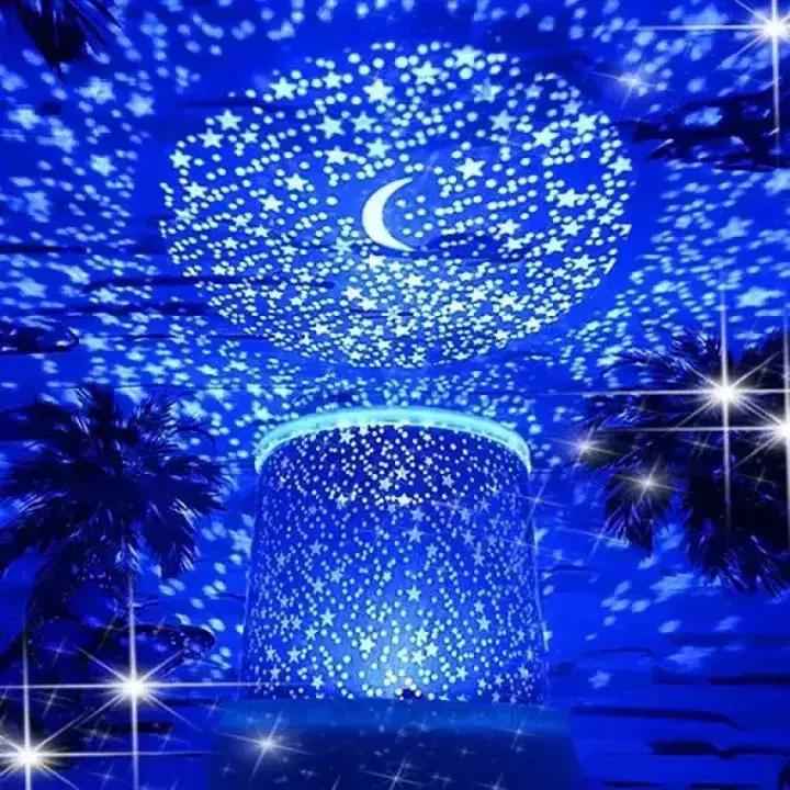 Vimite Star Master LED Starry Sky Projector Lamp Battery Operation Galaxy Stars Moon Rotating Music Night Light Room Bedroom Decoration Table Lamp for Kids Boys Girls Birthday Eve Gift - Zmhud