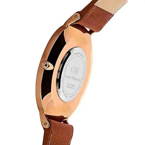 DW Leather Strap Men Wrist Watch Analog Brown Leather Luxury Wrist Watch Stainless steel Smart Watch Leather Straps - Zmhud