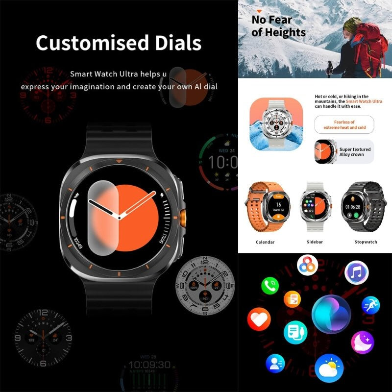 TF7 Ultra Smart Watch | Metal Body, AMOLED Display, Bluetooth Calling, Fitness & Health Tracker Zmhud