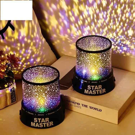 Vimite Star Master LED Starry Sky Projector Lamp Battery Operation Galaxy Stars Moon Rotating Music Night Light Room Bedroom Decoration Table Lamp for Kids Boys Girls Birthday Eve Gift - Zmhud