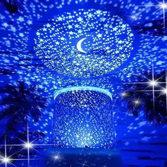 Vimite Star Master LED Starry Sky Projector Lamp Battery Operation Galaxy Stars Moon Rotating Music Night Light Room Bedroom Decoration Table Lamp for Kids Boys Girls Birthday Eve Gift - Zmhud